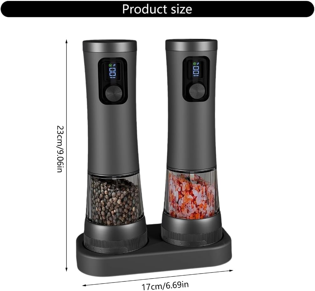 Professional Salt Grinders USB C Rechargeable External Adjustable Dials Construction