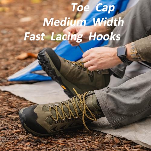 Men's Waterproof Hiking Boots, 6 Inch Slip Resistant Light Weight Outdoor Boots4