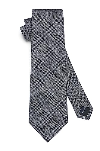 Image of HISDERN Mens Ties Solid Color Tie and Pocket Square Set Classic Woven Formal Neckties & Handkerchief Wedding Party