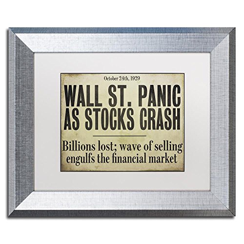 Trademark Fine Art ' Wallstreet ' White Matted Silver Frame by Color Bakery 11x14 by Trademark Fine Art - Used condition - US$20.82