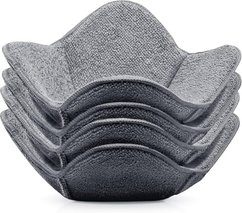 Image of KLNYOO Microwave Bowl Huggers Warmers Food Microfiber Heat Resistant Food Warmer Set Microwave Safe Hot and Cold Bowls Holder Heat Proof Plate Holder Set of 4 Gray Polyester and Polyamide