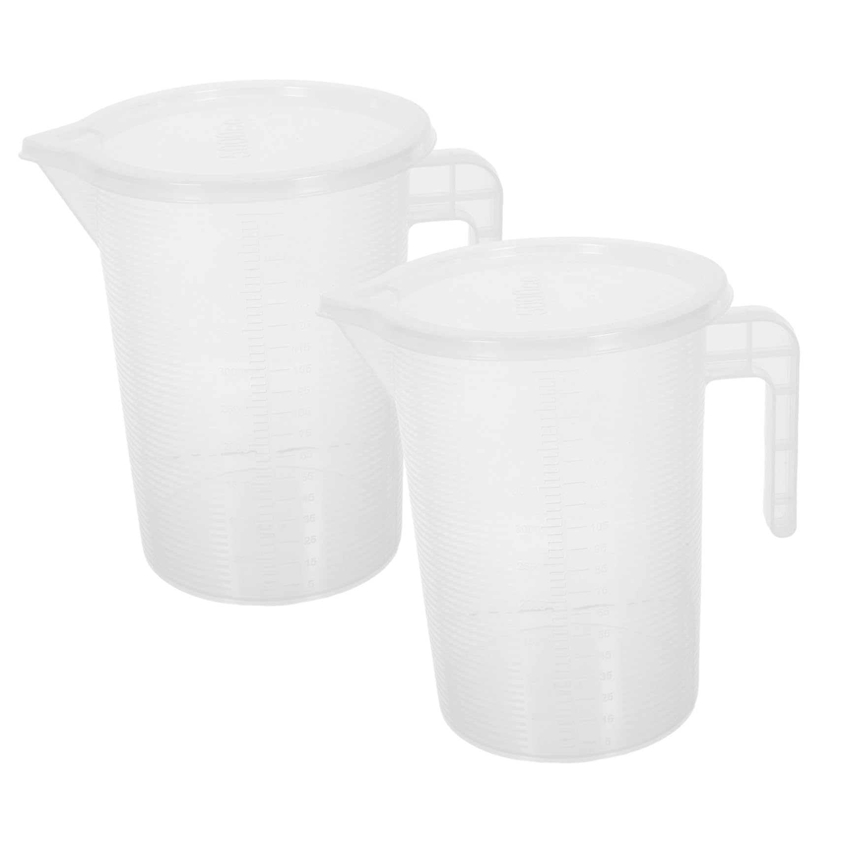Brocca Graduata in Plastica con Coperchio 3, 5 l 2 Pezzi | Pp Trasparente, Scale Precise, per Preparazione Bevande Calde o Fredde