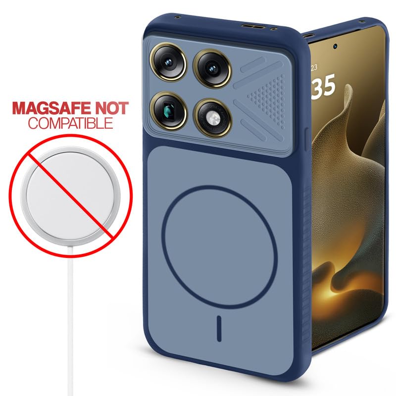 Image of Mr. Case Back Case for Motorola Signature | Ring Design Protective Case with Camera Cut Protection | Anti Slip Grip | Shockproof Mobile Cover - Blue
