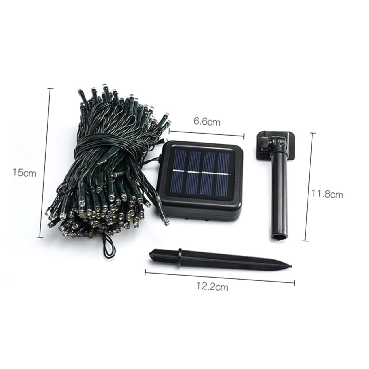 2 Satz 10m LED Solar Lichterkette mit 100 Leds Wetterfeste Ip65-geschützte Außenlichterkette aus Abs Ps für Garten Terrasse und Outdoor Partydekoration