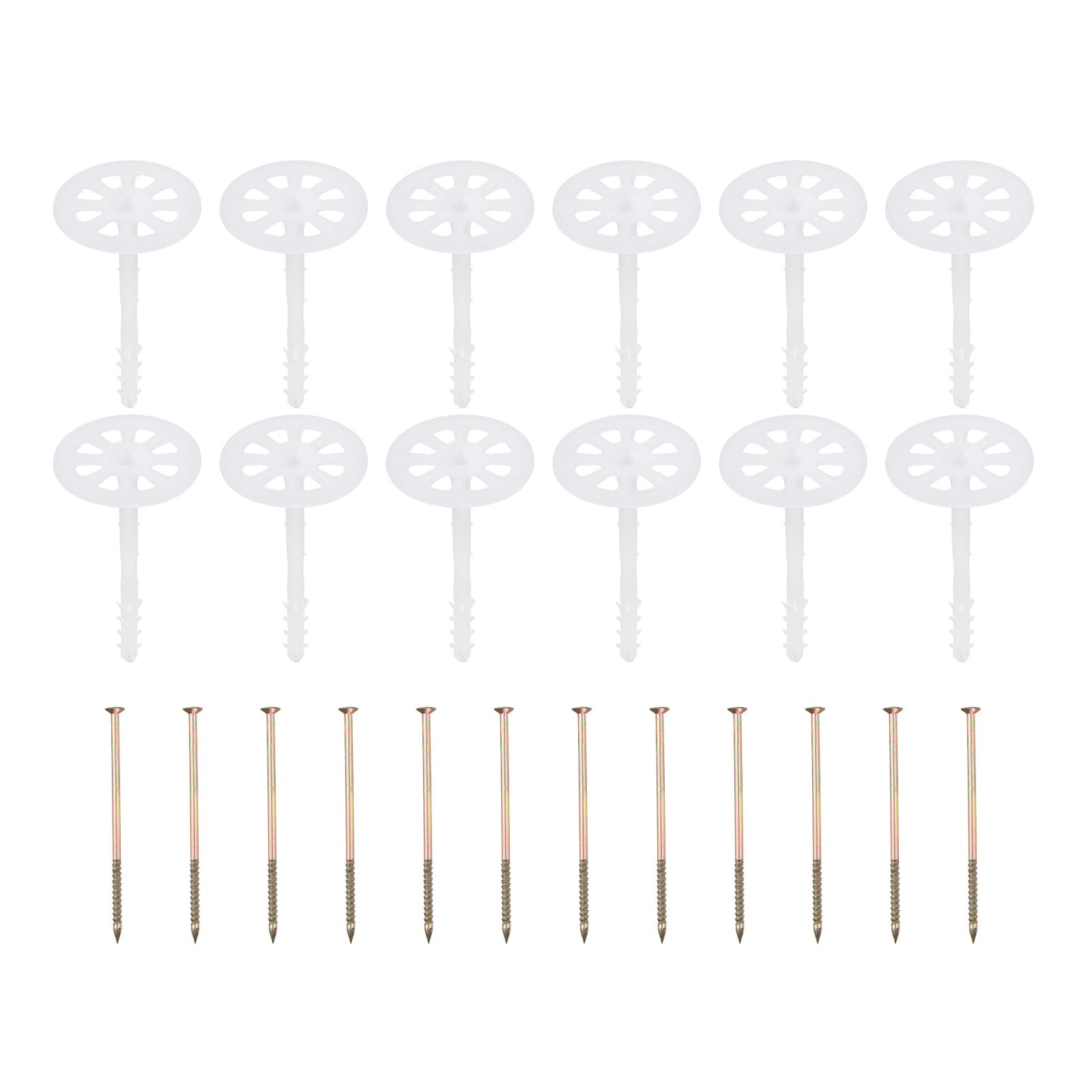 PATIKIL 122mm Perforated Insulation Pins, 50 Pcs Insulating Nails Wall Plug Plastic Expansion Bolt for Fixing Foam Boards to Masonry Wall or Ceiling