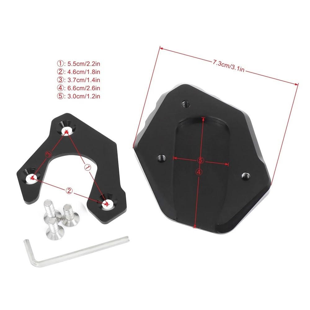 Bruce & Shark Kickstand Enlarger Plate For Yamaha FJR1300 (2006-2017) - CNC Aluminum