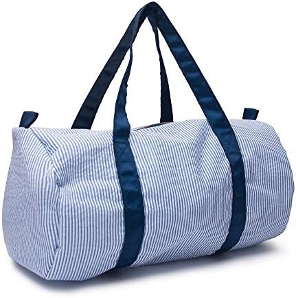 Weekender Bags, Seersucker Travel Duffle Bag Overnight Small Bag, Toddler Carry on Bags for Boys Girls Kids Women(Navy) 3 Weekender Bags, Seersucker Travel Duffle Bag Overnight Small Bag, Toddler Carry on Bags for Boys Girls Kids Women(Navy)