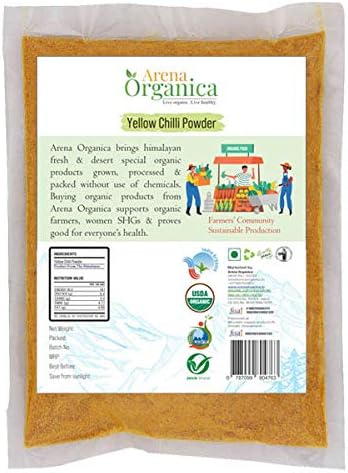 Arena Organica Yellow Chilli Powder from The Himalayas 100gm Pck of 2