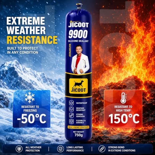 Image of Waterproof Sealant for Leakage Repair | 9900 Silicone Sealant Adhesive 750gm | Roof Crack Waterproof Solution for Bathroom, Pipe, Water Tank, Concrete, Metal & Tiles | Flexible Weather Resistant