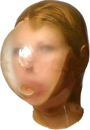 Seamless Breath Control Hood Breath Play Latex Mask Suffocating Gummy Rubber (XS, Black)