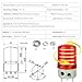 24V Industrial Rotating Warning Light LED Red Strobe Light for Emergency Alarms Safety Siren with Buzzer, Volume Control and Plug
