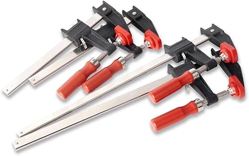 Bessey BESSEY GSCC4PK-C - Juego de abrazaderas para carpintería, estilo F con mango de madera, almohadillas reemplazables, 2 x 6 pulgadas y 2 x 12