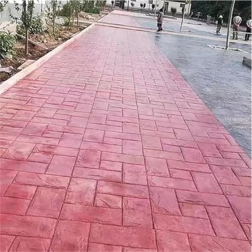 Suelo de baldosas de piedra con molde de hormigón texturizado 6