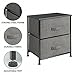 mDesign Small Storage Dresser End/Side Table Night Stand with 2 Removable Fabric Drawers - Organizer for Bedroom, Living Room, Closet, Lido Collection, Charcoal Gray