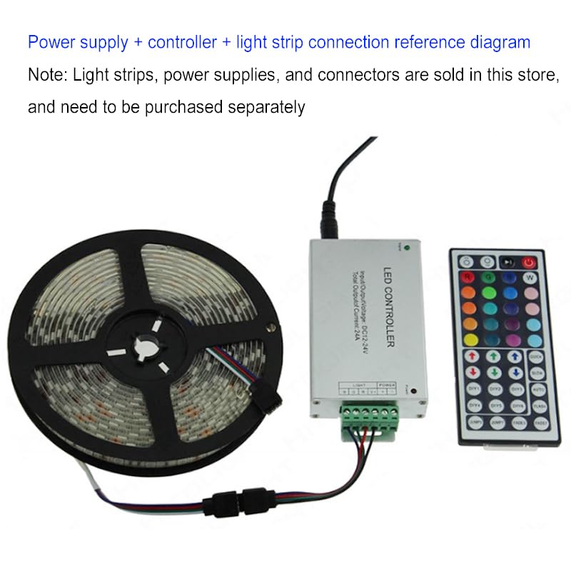 Contrôleur LED RVB 24A avec télécommande 44 touches boîtier aluminium pour ruban 5050 - 4