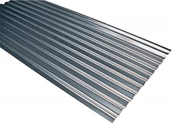Generico PZ 10 LAMIERA ZINCATA ONDULATA A Foglio 200x90 CM - SPESS. 0,25 mm Copertura -Morello-RETI-