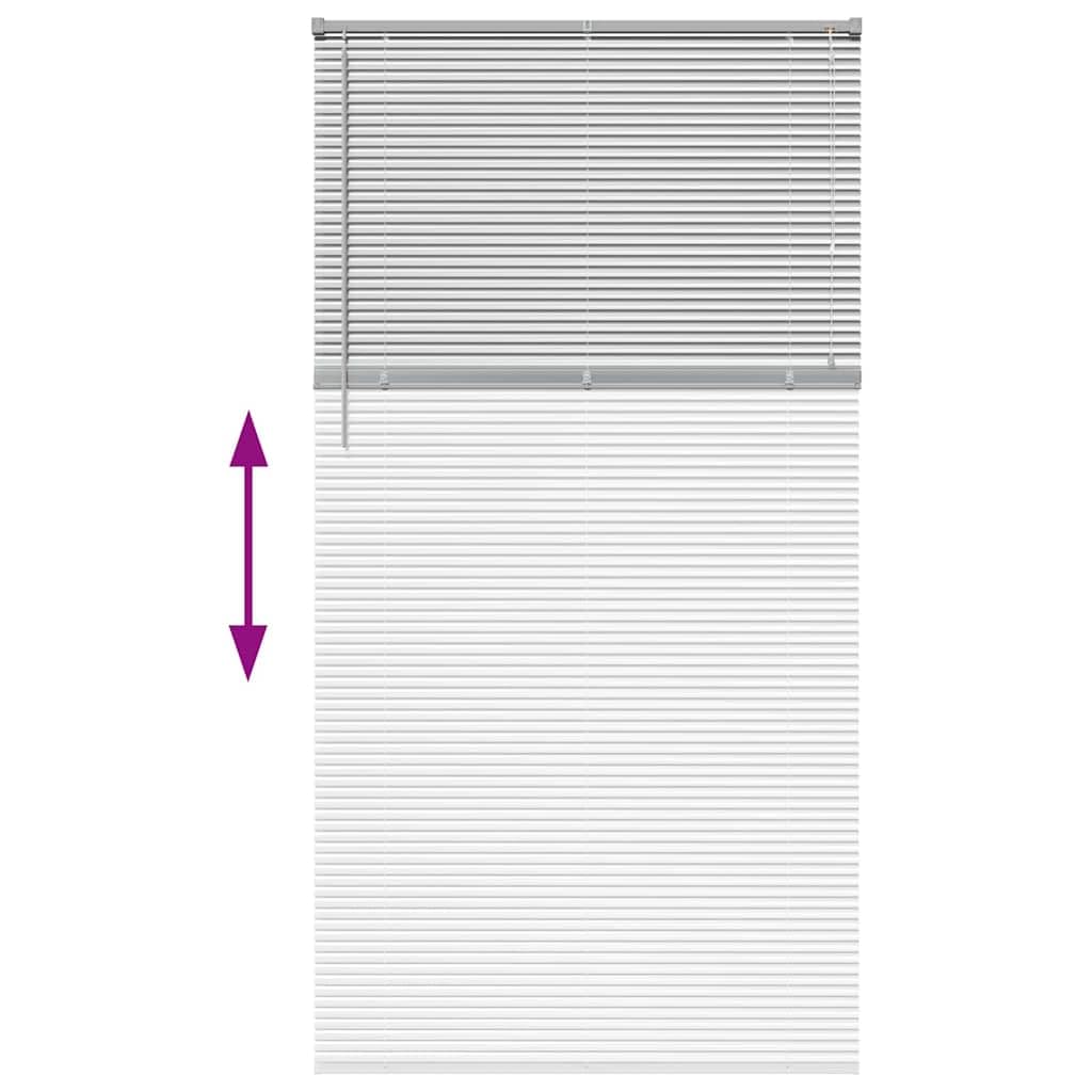 vidaXL Stores vénitiens Argenté 220 x 120 cm Aluminium, Stores en Aluminium rectangulaires Modernes, Ajustables, pour fenêtre, contrôle de la lumière et intimité à la Maison