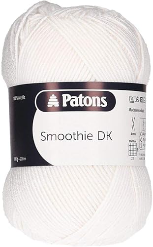 Patons - Hilo para tejer, acrílico, color blanco, talla única