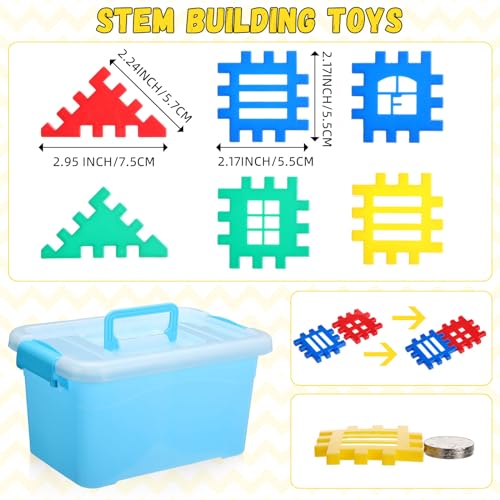 155 Pieces Interlocking Building Blocks for Kids with Storage Box Building Toys Waffle Blocks for Kids Construction Learning Educational Toy Sets - Image 3