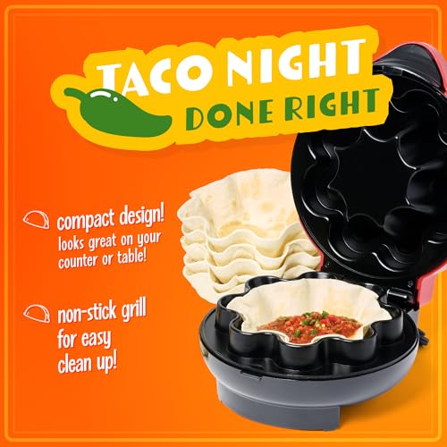 image for Nostalgia Taco Tuesday Tortilla Bowl Maker For Baked Taco Bowls, Tosta