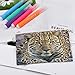RLDOBOFE African Animal Leopard Coin Purse Small Cash Coin Purse Pouch Mini Canvas Change Purse with Zipper Cute Coin Pouch Fashion Coin Wallet Slim Cash Change Wallet for Cards Keys Lipsticks