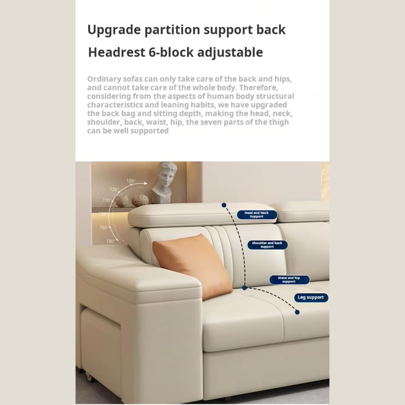 Image of Homax. Nimra Smart L-Shape 7-Seater Sectional Sofa Set with Console, Cup Holders, Charging Station & 2 Ottomans - Premium Leatherette Finish - Beige Color, Orientation RHS.