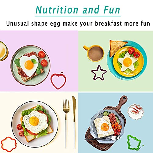 Egg Poachers 4 Shape Silicone Egg Ring Set, Non-Stick Egg Pancake Mold Cooker For Fried Egg, Sandwiches, Pie, Mcmuffin By Own Kan (4 Pieces) #TOP1
