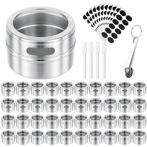 40 pots à épices magnétiques 3 oz acier inoxydable