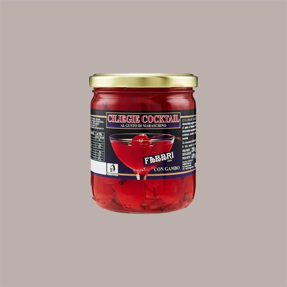 Lucgel Ciliegie con gambo per Cocktail gusto Maraschino - 470 gr -