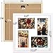 Golden State Art, 12x12 White Wood Frame with White Mat - Displays Four 4x6 Photos - Square Collage Frame - Real Glass, Sawtooth Hanger, Flexible Metal Tabs - Wall Mounting, Landscape, Portrait