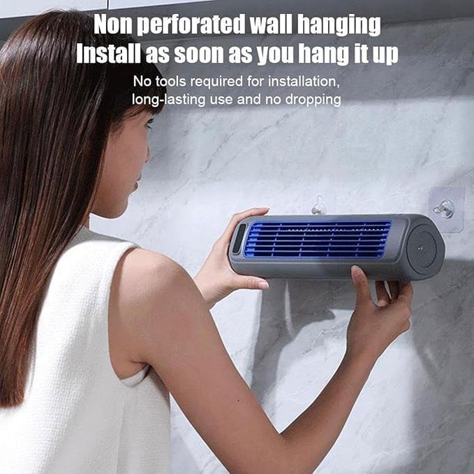 Ventilador de aire acondicionado, ventilador inalámbrico portátil, enfriador de aire para habitación, patio, oficina, interior, con 3 velocidades y pantalla táctil LED
