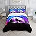 XYNHML Wolf Comforter Set Galaxy Wolf Night Moon Bedding Set for Kids Teens Room Decor Wild Animals Comforter with 2 Pillowcases