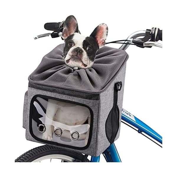 Ownpets-Dog-Bike-Basket-Bag-Pet-Carrier-Dog-Car-Seat-with-Safety-Rope-Adjustable-Shoulder-Strap-Portable-Breathable-Bicycle-Basket-Bag-for-Dogs-and-Cats Breathable Bicycle Basket Bag for Dogs