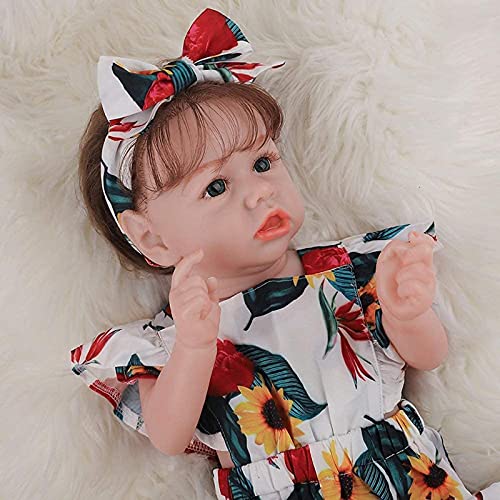MWKL Vollsilikon-Körper-Wiedergeburts-Puppe Nettes wiedergeborenes Baby 58cm Wiedergeborene Puppen-Simulationspuppe 22… – Bild 3