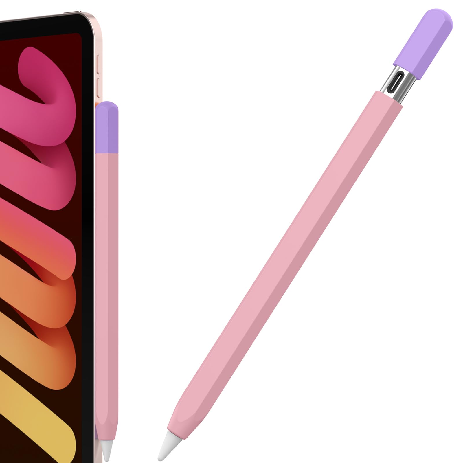 Tobfit Silicone Case for Apple Pencil (USB-C) 2023, Ultra Thin Proteative Cover Soft Skin Anti-Slip Pencil Grip Holder Compatible with Apple Pencil 3rd Generation Pink-image-42
