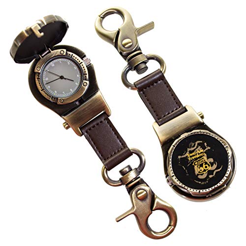Route 66 Taschenuhr mit Sprungdeckel & Karabiner, Wasserdicht, Quarzlaufwerk, für Damen & Herren, Analog, Uhr