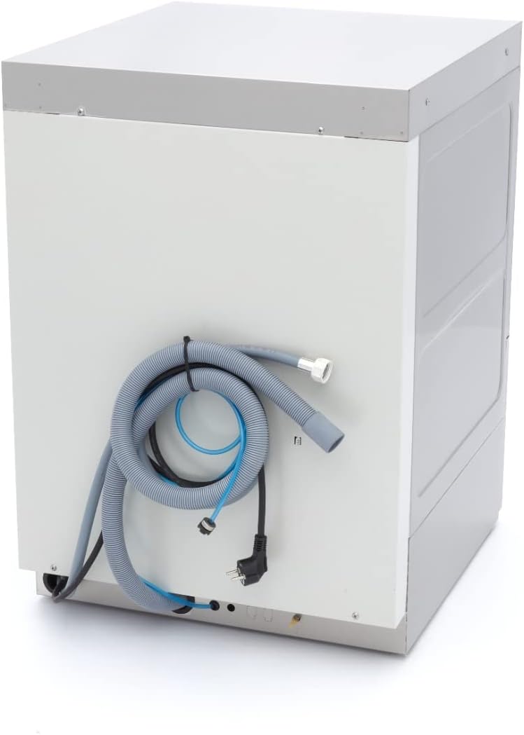 Cùl view of the Maxima Horeca Dishwasher with hoses
