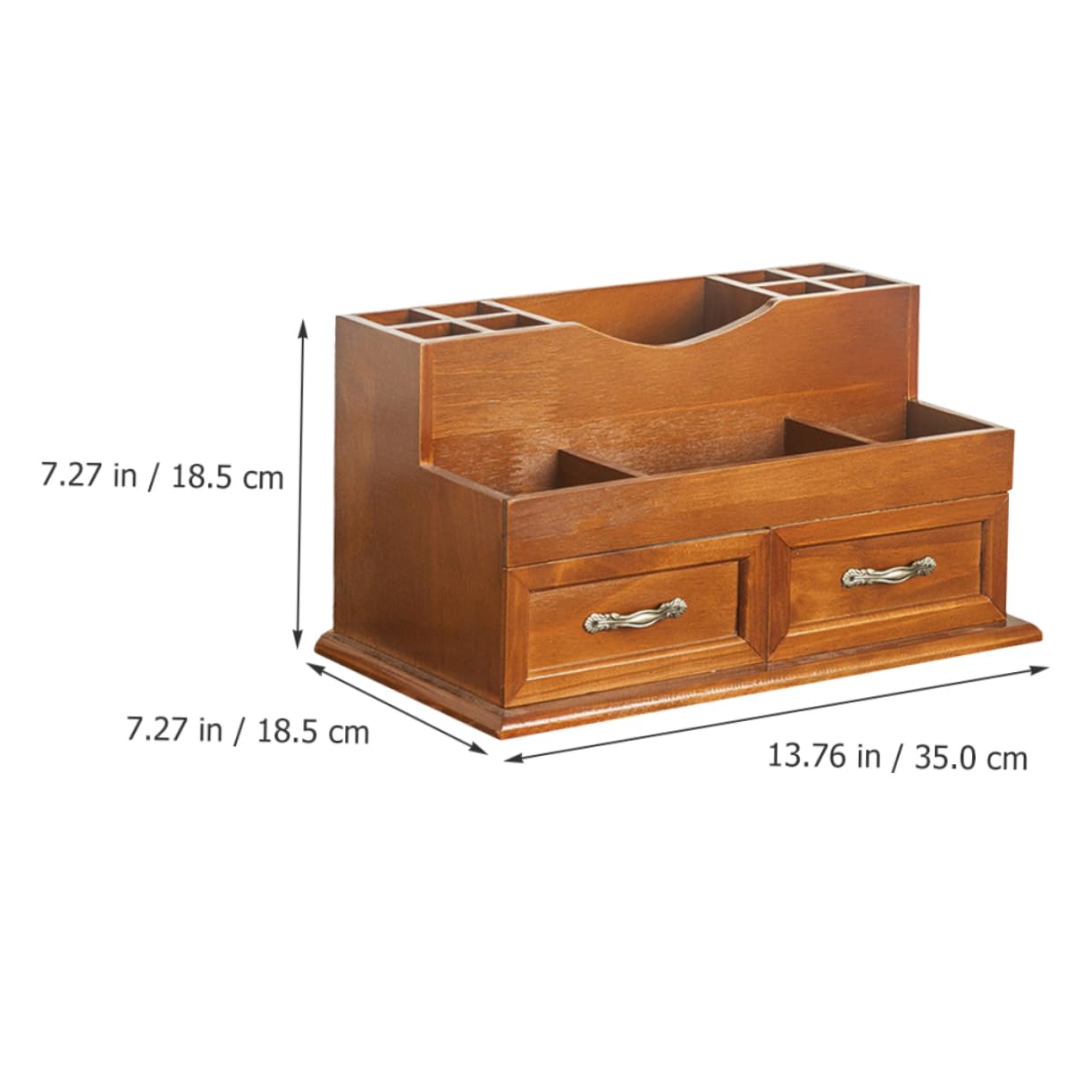 Organizer Scrivania in Legno Vintage Per Cosmetici e Contenitore a Cassetto Multifunzionale 2 Griglie Per Camera Letto e Ufficio