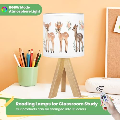 Lámpara de Mesa Infantil con Base de Madera y Pantalla de Lino miniatura 5