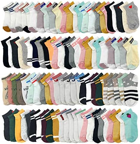 WAFUNNE Wholesale Socks Bulk Women 20 Pack Ankle Low Cut, Medium