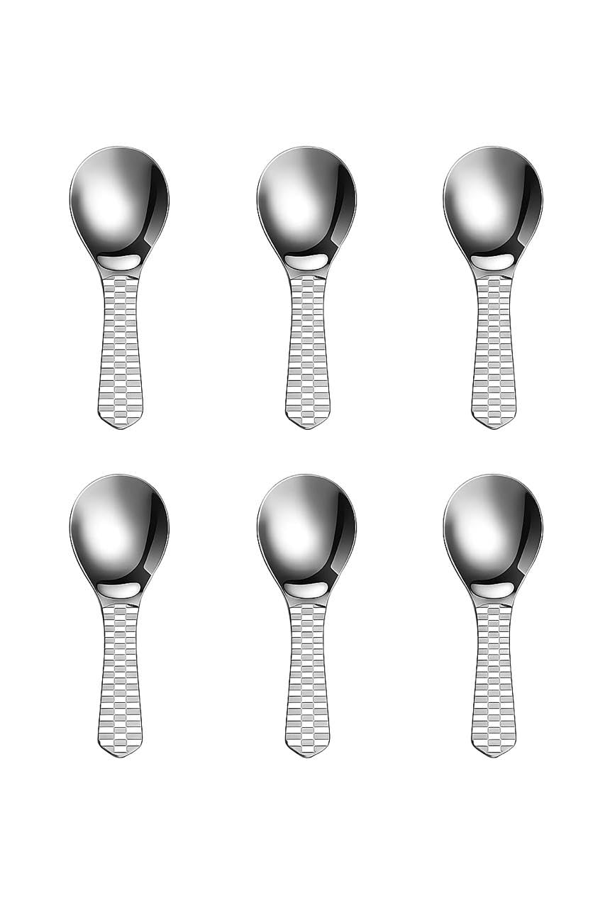 Stainless Steel Masala Spoons | Heavy Guage | Mini Spoons for Tea/Sugar | Spices Spoon for Kitchen | for Small Containers | Spoon for Masala Dabba | Set of 6 | Silver Color