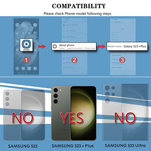 Samsung Galaxy S23+ Plus Wallet Case,Zipper Folio Leather Case Wallet with Card Holder Strap Wristlet Detachable Magnetic Protective Back Case for Samsung Galaxy S23+ Plus 5G 6.6 Inch (Blue)