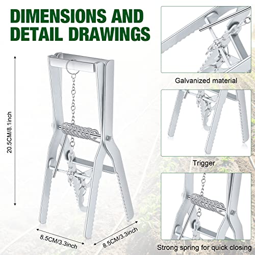 8 Packs Mole Trap Mole Killer Gopher Trap Galvanized Vole Trap Tooth Squirrel Trap Reusable Pest Control Traps For Home Farmhouse Lawn Field Outdoor Garden Yard Gopher Vole Groundhog Supplies #TOP1