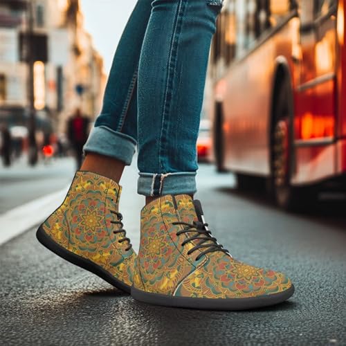 Image of Binienty Zero Drop Sole Barefoot Men's Women's PU Leather Flat Minimalist Barefoot Sneakers Athletic Shoes Waterproof