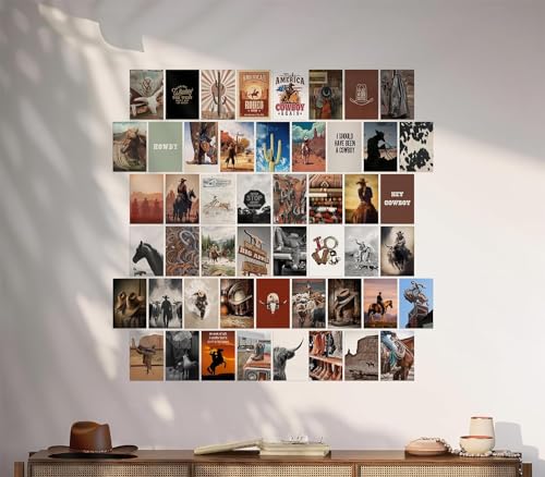 Western Room Decor - Southwestern Wall Collage Kit Aesthetic Pictures, Western Posters for Room Aesthetic, Cowgirl, Cowboy Home Decor, Western Bedroom Decor 4 X 6 Inchs (Western)