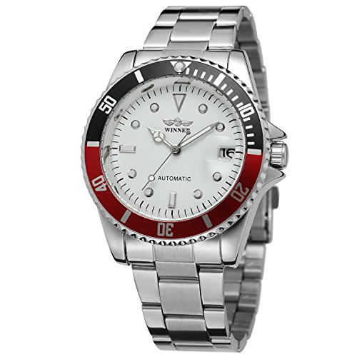 Image of FORSINING Men's Vintage Automatic Selfwind Stainless Steel Bracelet Collection Watch with Dots WRG8066M4T3