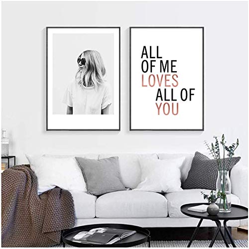 Portrait art toile minimaliste pour sublimer un mur vide sans cadre 50x70