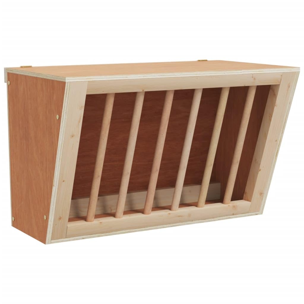 Cuencos para mascotas, comederos y bebederos para conejos, comedero de heno de 37 x 18,5 x 23 cm, madera maciza de abeto para animales y suministros para mascotas