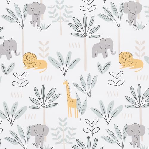 Image of Lambs & Ivy Jungle Adventure 100% Cotton Baby /Toddler Fitted Crib Sheet - White