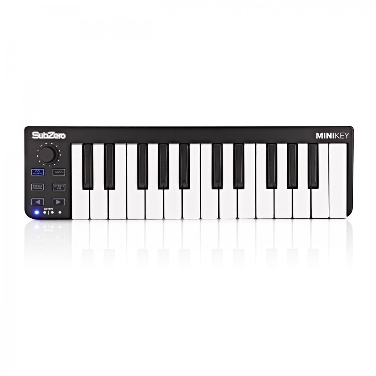 Controlador de teclado MIDI portátil con 25 teclas sensibles a la velocidad | Diseño compacto 13,5 pulgadas, conmutadores de octava integrados, modo CC para control MIDI completo